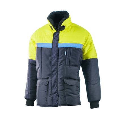 Tessuto Comfort-Soft reflecterende diepvries jas blauw geel maat M 
