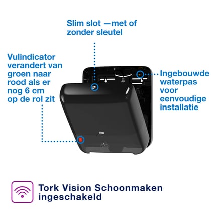 Tork dispenser t.b.v. handdoekrol zwart 