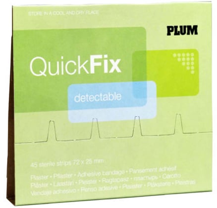 QuickFix navulling blauwe detecteerbare pleisters 72x25mm 45st