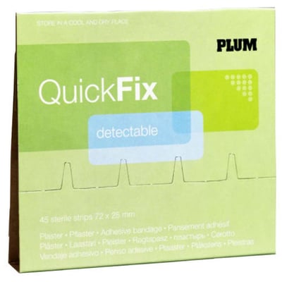 QuickFix navulling blauwe detecteerbare pleisters 72x25mm 45st