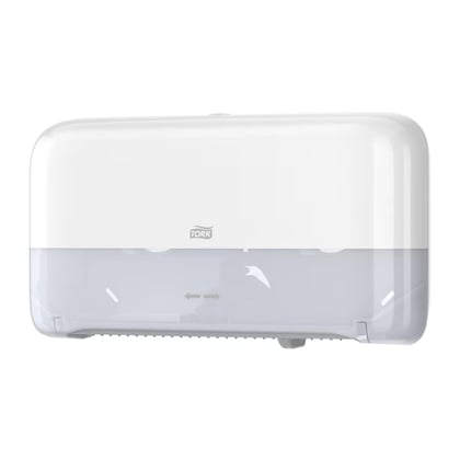 Tork mini jumbo 2-rol toiletpapierdispenser T2 wit