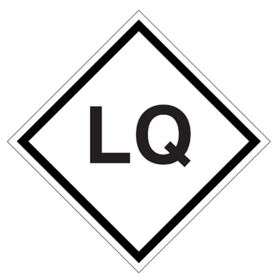 Etiket "LQ" gevarenklasse diversen 100x100mm 500st wit opdruk zwart