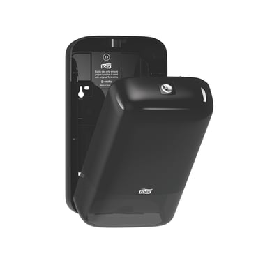 Tork T3 toiletpapierdispenser zwart voor gevouwen toiletpapier kunststof