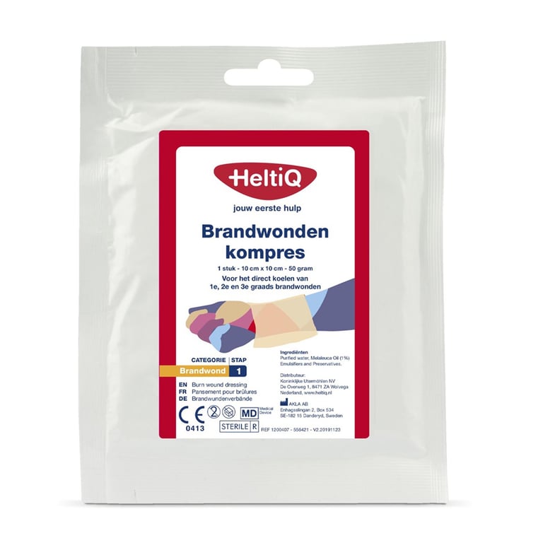 Heltiq brandwonden kompres 10cm x 10cm 10st