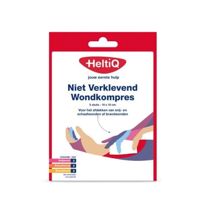 HeltiQ wondkompres niet verklevend 10x10cm 5st 