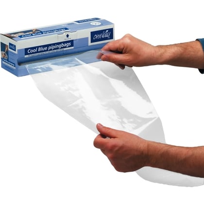 Spuitzakken op rol 75my LDPE 59x28cm 100st