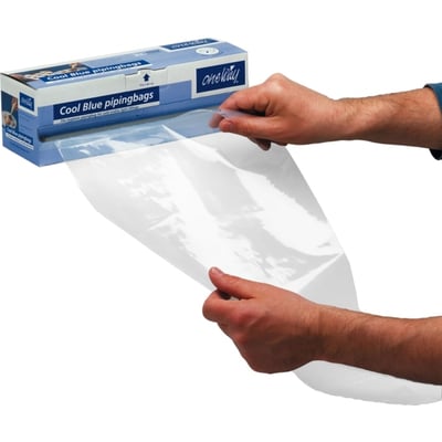Spuitzakken op rol 75my LDPE 59x28cm 100st 