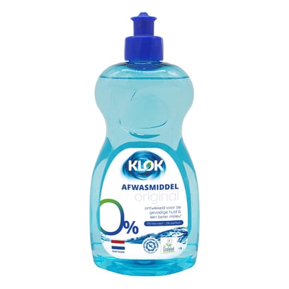 Klok afwasmiddel original 500ml 0% kleurstof & parfum