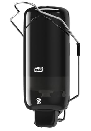 Tork zwarte kunststof dispenser met armbeugel voor vloeibare zeep S1 systeem