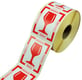 Transport etiket breekbaar  100x80 mm Wit met Rood 