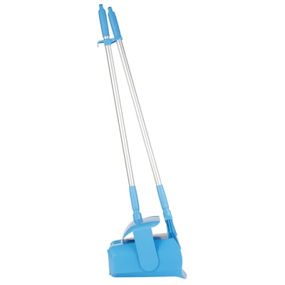 Vikan combinatieset blik-veger met lange steel  afsluitbaar blauw