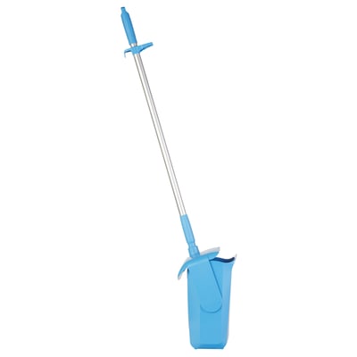 Vikan combinatieset blik-veger met lange steel  afsluitbaar blauw