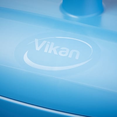 Vikan combinatieset blik-veger met lange steel  afsluitbaar blauw