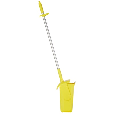 Vikan combinatieset blik-veger met lange steel  afsluitbaar geel