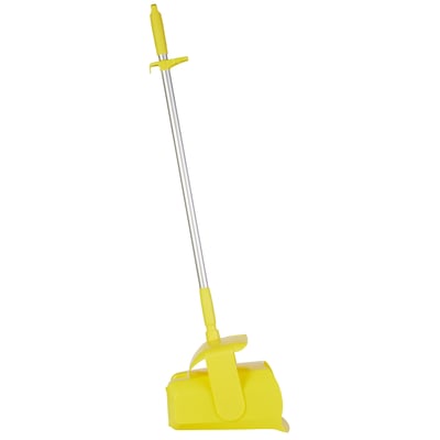 Vikan combinatieset blik-veger met lange steel  afsluitbaar geel