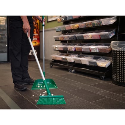 Vikan staande stoffer en blik set 330mm groen