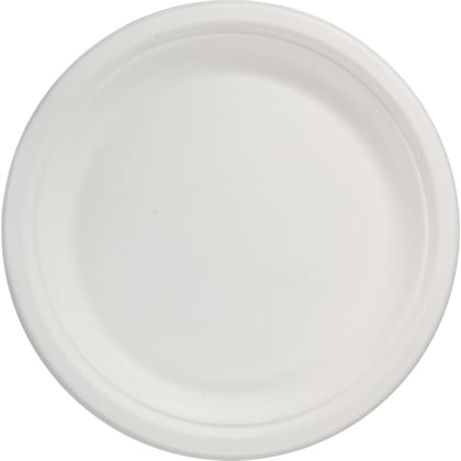 Depa 1 vaks bord, rond van suikerrietpulp 23cm wit 50st