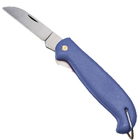 Detecteerbaar zakmes blauw lemmet 55mm