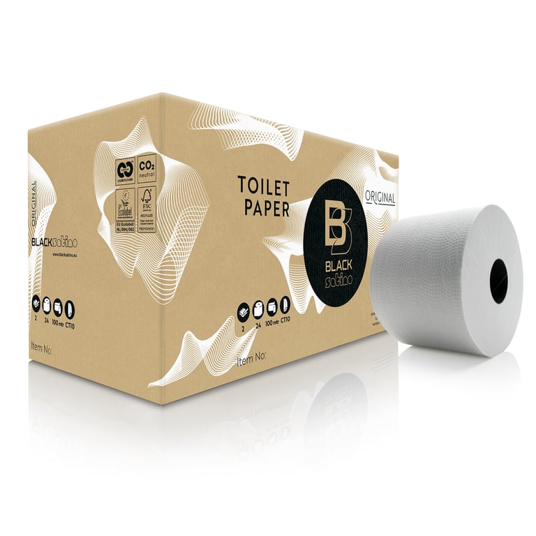 BlackSatino toiletpapier twee-laags 24 rollen 100mtr