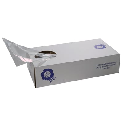 Afvalzak 10x4x27cm  transparant LDPE 20my 1000st