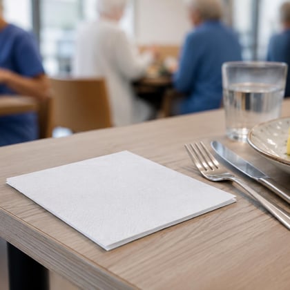 CaluCare Premium servetten 1-lgs 33x33cm 4v wit 500st