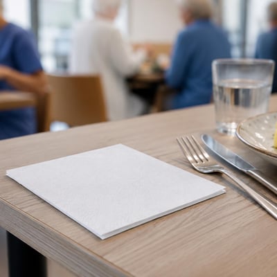 CaluCare Premium servetten 1-lgs 33x33cm 4v wit 500st