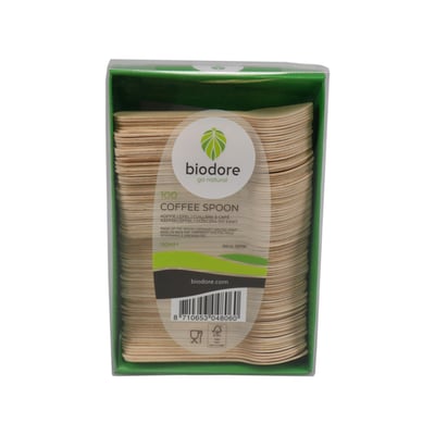 Biodore koffielepel 11cm hout 100st