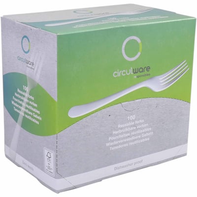 Vork reusable PP wit 190mm 100st