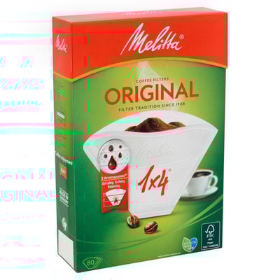 Melitta koffiefilter 1x4 aromazones wit 80st 
