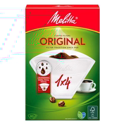 Melitta koffiefilter 1x4 aromazones wit 80st