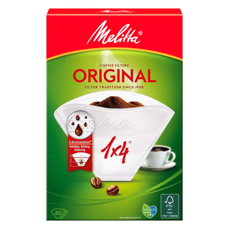 Melitta koffiefilter 1x4 aromazones wit 80st