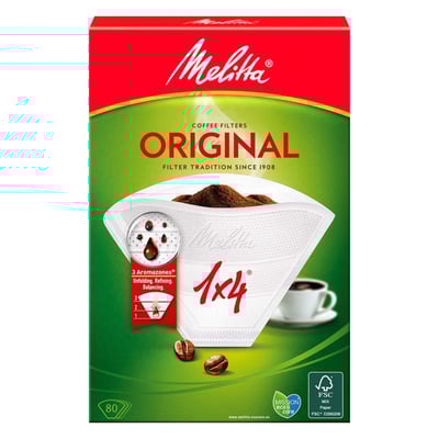 Melitta koffiefilter 1x4 aromazones wit 80st 
