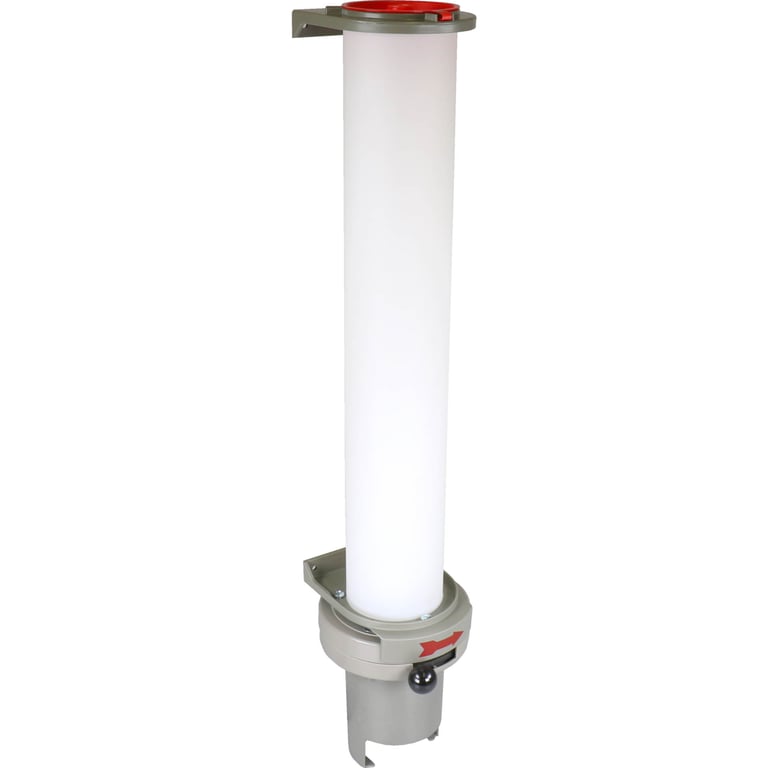 Bekerdispenser met hendel wit/grijs voor 100 beker