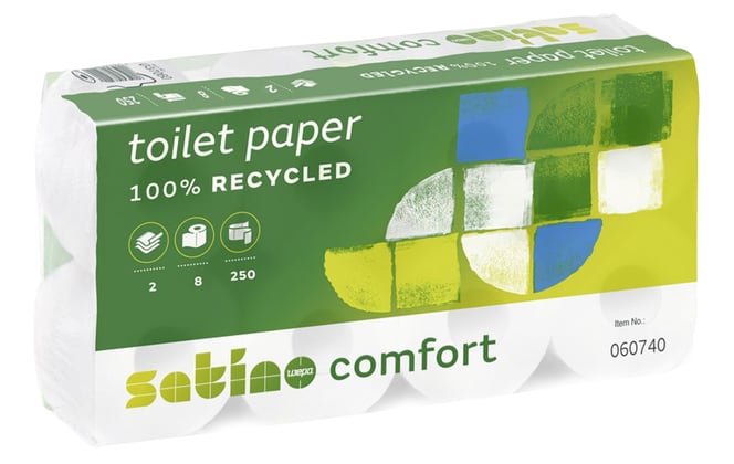 Satino Comfort toiletpapier wit 2lgs recycled 64rol 250vel