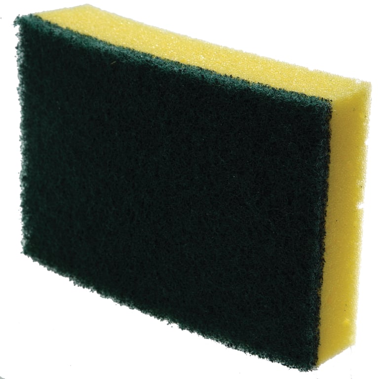CaluClean schuurspons groot geel/groen