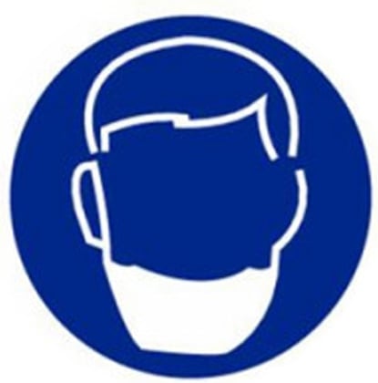 Gebodssticker baardmasker 90mm