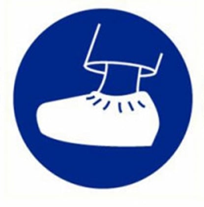 Gebodssticker schoenovertrek 90mm