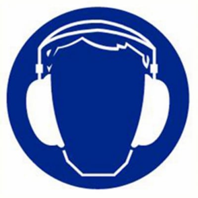 Sticker gehoorbescherming diameter 90mm 