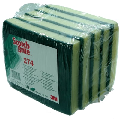 3M schuurspons Scotch-Brite 98x158mm geel/groen