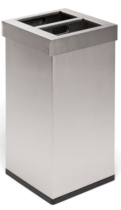Carro-mix afvalbak mat RVS 2x52,5ltr