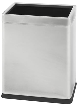 Dubbelwandige papierbak mat RVS rechthoekig 10ltr