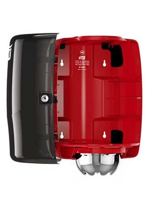 Tork centerfeed poetspapier dispenser zwart/rood