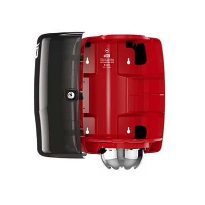 Tork centerfeed poetspapier dispenser zwart/rood