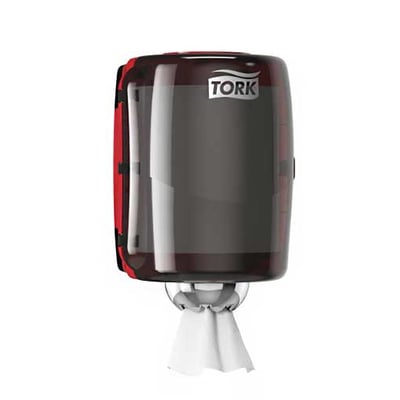 Tork centerfeed poetspapier dispenser zwart/rood