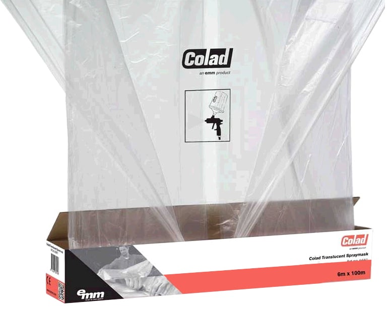 Colad overspuitbare folie transparant 600cm breed x 100meter lang
