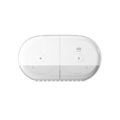 Tork SmartOne twin mini toiletpapierdispenser voor standaard toiletrollen wit
