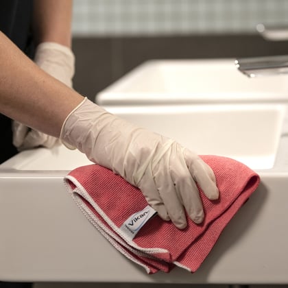 Vikan Ergoclean microvezeldoek original 32x32cm rood