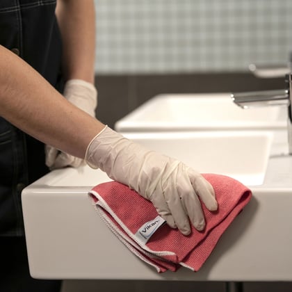 Vikan Ergoclean microvezeldoek original 32x32cm rood