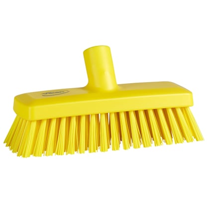 Vikan luiwagen met schuin geplaatste vezels hard 22,5cm breed geel