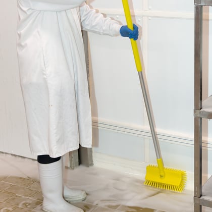 Vikan hoekschrobber polyester hygienisch geel